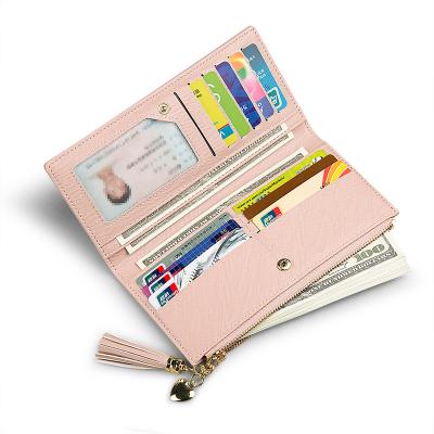 China Hot Sale RFID Ladies Wallets Zipper Clutch Wallet Whosale Ready To Ship Long Carteras De Mujer Wristlet Women Wallet for sale