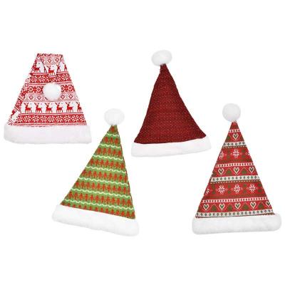 China Luxury Hot Sale Knitted Premium Santa Hat For Christmas Decoration for sale