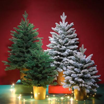 China Amazon Hot Sale Luxury Pre-Bed Snow Flocked Holiday Christmas Artificial Pine With Snow for sale