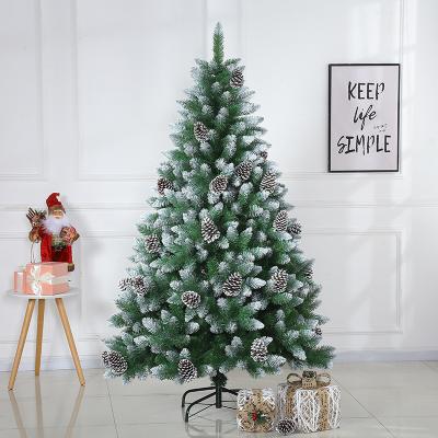 China Luxury Green Pine Fiber Optic Christmas Tree For Christmas Holiday Decoration, Christmas Tree With PineCones Decoration for sale