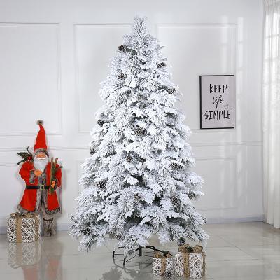 China 2022 New Arrival Green Luxury PVC PE Mixed New Artificial Dense Christmas Tree Made Snow for sale