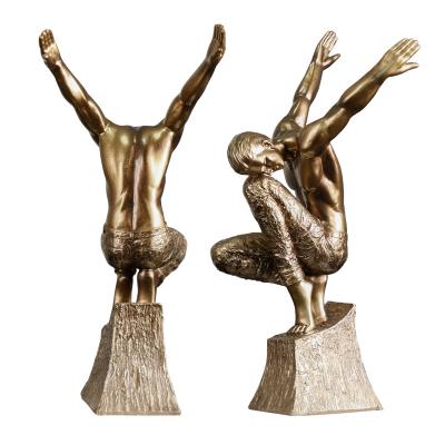 China Nordic popular custom-made artificial motion series sculpture creative resin open living room home ornament for sale