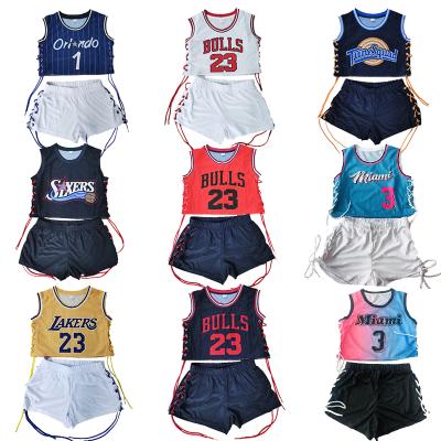 China Best Selling Antibacterial Women's PC Basketball Tank Top 2 Set Black Tank Top Basketball Shorts Women Basketball Tank Uniform for sale