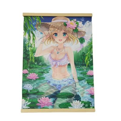 China Durable Wall Scroll Fabric Poster Anime Tapestry Fabric Custom Printed Banner for sale