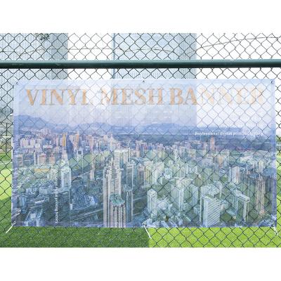 China Easy Install Mesh Banner Advertising Custom Print Outdoor Hanging Fence Fabric Mesh Banner for sale