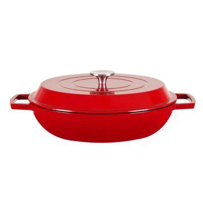 中国 3.6qt Shallow Enamel Casserole Dish With Lid Multifunctional 販売のため