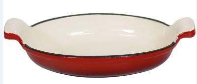 China Duurzaam Gietijzer die Pan Enameled Cast Iron Pan BSCI ISO9006 braden Te koop