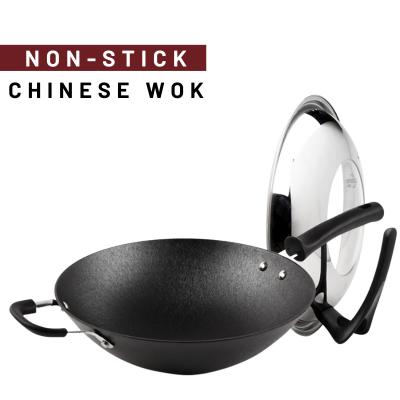 China Agite o frigideira chinesa chinês de Pan Anti Rust Non Stick do frigideira chinesa chinês da fritada com tampa à venda