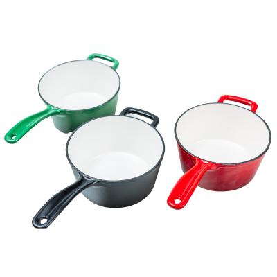 China Enameled Non Stick Enameled Cast Iron Saucepan 2.5 Quart 16cm for sale