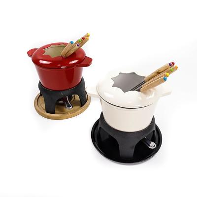 Chine D'OEM de fonte de fondue pots de fondue de fromage d'émail de bâton non 1,5 quarts à vendre