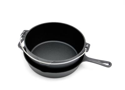 China Pre-seasoned Cast Iron Dutch Oven with Stainless Steel Handle for sale