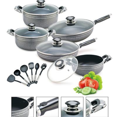 China Conjuntos de utensilios de cocina de aluminio no adhesivo en venta