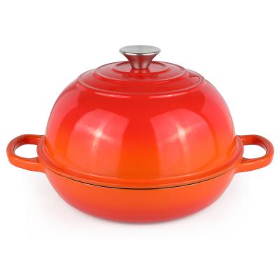 China Forno holandês de ferro fundido em esmalte de 6 QT Perfeito para assar, cozinhar e cozinhar lentamente à venda