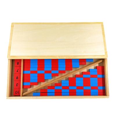 China Mini Red And Blue Color Digital Early Wooden Stick Education Building Blocks for sale