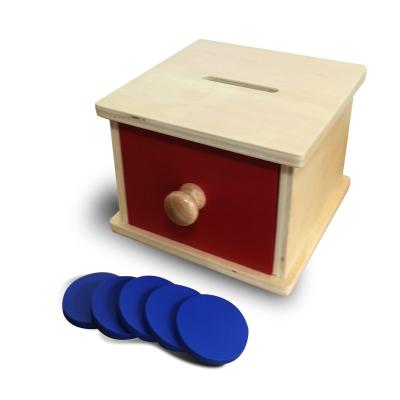 China Education Montessori Material Box with Small Round Wood Pieces Puzzle Jigsaw Educational Toys for sale