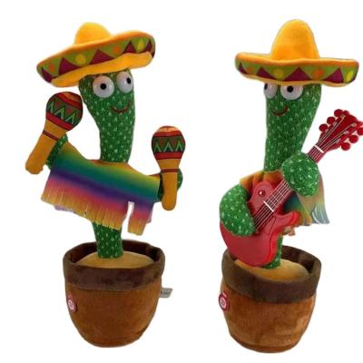 China Wholesale Cute Anti Strain Stuffed Flowerpot Twisting Dancing Cactus Doll Singing Music Dancing Talking Plush Toy for sale