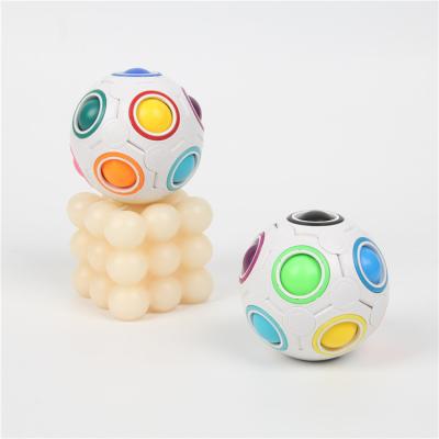 China Education OEM Quality 360 Magical Stirring Cube Rainbow Soccer Stress Reliever Luminous Puzzle Education Puzzle Toy for sale