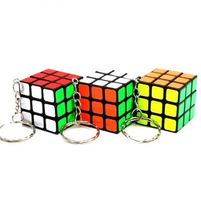 China Finger Toy Cheap Plactis Relaxing Puzzle Game 3.5cm Mini Magic Cube Keychain for sale