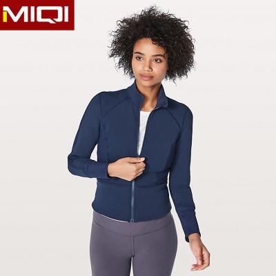 China OEM Antibacterial Wholesale Custom Nylon Spandex Workout Jackets Women Ladies Girls Spandex Sporty Fitness Jacket for sale