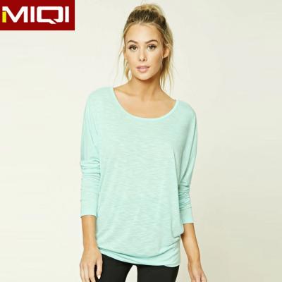 China Sustainable High Quality Nylon Spandex Breathable Soft Long Sleeve Women Sport Yoga T-Shirt for sale