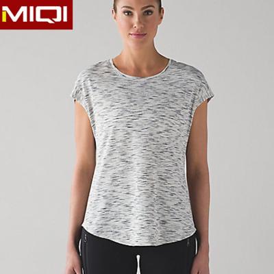 China Ladies Antibacterial Wholesale Girls Workout Sporty T-shirt OEM Custom Design Print Yoga Fitness Women Shirts for sale