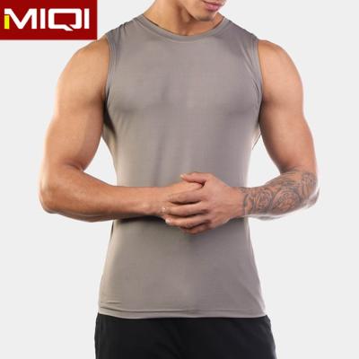 China Sleeveless Logo Tank Top Men Fitness Shirts Gyms Clothing Antibacterial Custom Made T-shirt Mens Fitness Tank Tops for sale