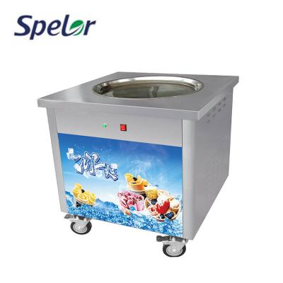 China 1 Round Highly Efficient Pan (50cm) Snack Machines Simple Flat Pan Type Fried Ice Cream Roll Maker Machine Thailand Rolled for sale