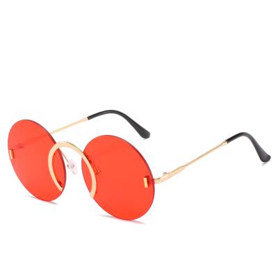 China New Fashion Sunglasses Fashion Ocean Color Personalized Metal Around Rimless Sunglasses 2022 for sale