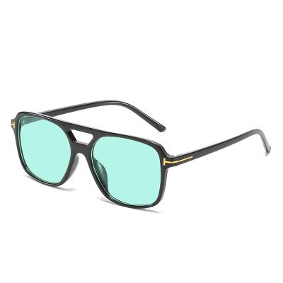 China New Fashion Square Women's Double Beam Refreshing Ocean Color T Square Sunglasses 2021 for sale