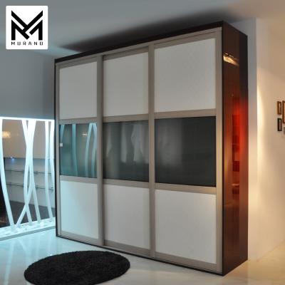 China Foshan Rustic Side-hinged Door Wardrobe New Double Color Lacquer Visible / Invisible Modern Wardrobes Furniture for sale