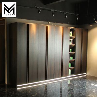 China Wooden Wardrobe Door Designs MDF Style Bedroom Wardrobe Design Swing Styles Chinese Modern Popular Visible/Invisible Door Bedroom for sale