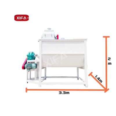 China 1.3 Ton Horizontal Animal Feed Mixer Poultry Animal Feed Mixer Plant for sale