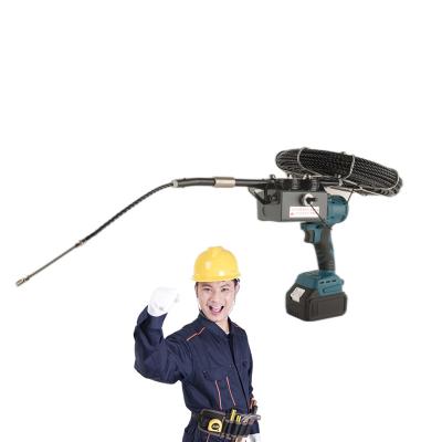 China Construction Lithium Battery Brushless Cordless Twine Cable Pulling Electric Winch 98VF Pipe Threader Machine for sale