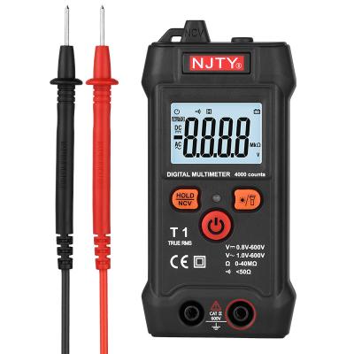 China NJTY T1 4000 Counts Mini Size Handheld Multimeter AC DC Voltage Continuity Testing True True RMS RMS Tester T1 for sale