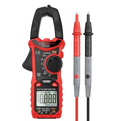 China DC 600A 600A Auto Back AC Multimeter Clamp Meter Counts Ohm Capacity Tester Range 4000 Ohm Capacity Tester Light Orange Color HT206A for sale