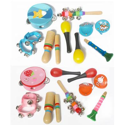 China WANHUA Educational Kids Interactive Wooden Maracas Baby Musical Instrument Toy for sale