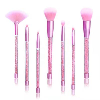 China Angle Blush Colored Rhinestone Glossy Makeup Brush Set Private Label Makeup Brush for sale