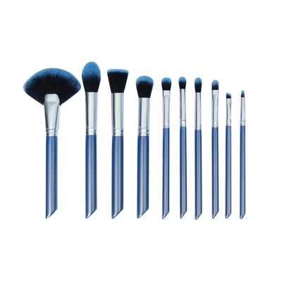 China High Quality Smudge Brush Customized 10 Pieces Makeup Brush Set High Gloss Makeup Brush Premium Blue for sale