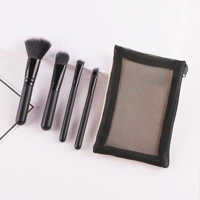 China Angular Blush 4 Pieces Black Classic Cute Makeup Brush Eye Set Makeup Brush Synthetic Hair for sale