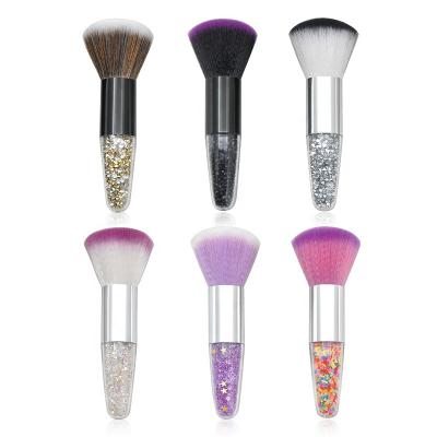 China 2022 Fan Brush Christmas Gift Makeup Set Brush Transparent Beauty Tool Shiny Blush Foundation Makeup Brush for sale