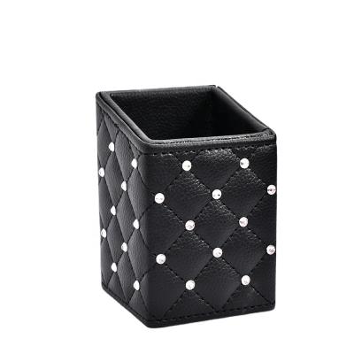 China High Quality Custom Logo Private Label Rhinestone Makeup Brush Bucket 13*6*18cm Multicolor Chic Angled Makeup Brush Holder Holder for sale