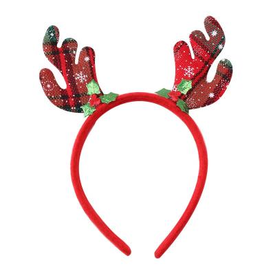 China Sweet Hairpin Santa Claus Snowman Antler Headband Christmas Hairband Headband for sale