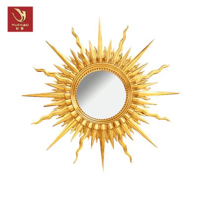 China Cosmetic/Bathroom/Wall/) Decorative Antique Gold Sun Shaped Decorative Wall Mirror for sale