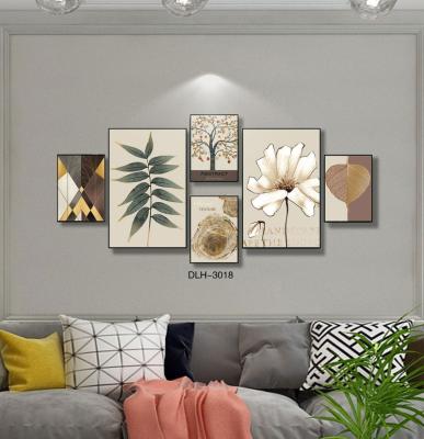 China Modern 5 Panel Wall Art Work Painting For Living Room Wall Decoration Canvas Painting Custom Wall Art for sale