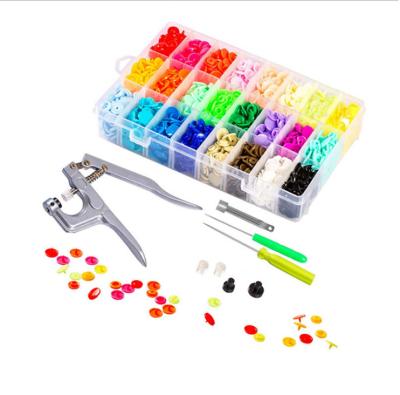 China Eco-Friendly Plastic T5 Snap Button 24colors 240sets and Tool Kit for Button Manual Press T5 DIY Tool for sale