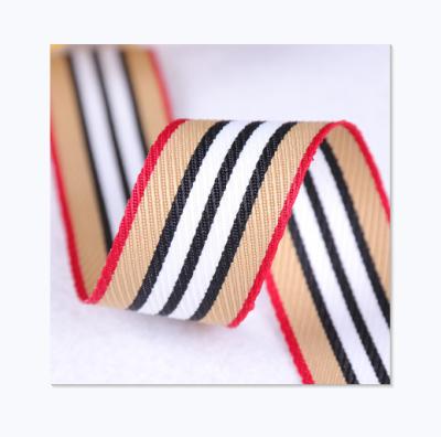 China Wholesale 2.5cm mercerized cotton color stripe twill stripe fishtail decorative stripe fishtail stripe silk side stripe color thread viable spot 2.5cm for sale