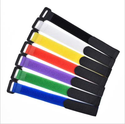 China Viable high quality colorful stock 250MM*20MM hook and loop can custom logo for cable tie for sale