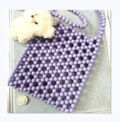 China JIANUOACC Wholesale Fashion Light Purple Pure Acrylic Beaded Bag 0.9mm Underarm Bag for sale