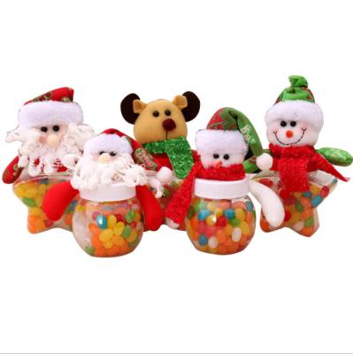 China Christmas Holiday Party Decorations Star Cute Plastic Candy Bottle Santa Claus Candy Jar Christmas Shape Kids Sweet Christmas Candy Box For Decoration for sale