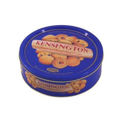 China Recycled Materials Customized Customized Printing 340g 450g 454g Tin Round Cookie Tns Food Grade High Quality Cookie Tin Can Cookies for sale